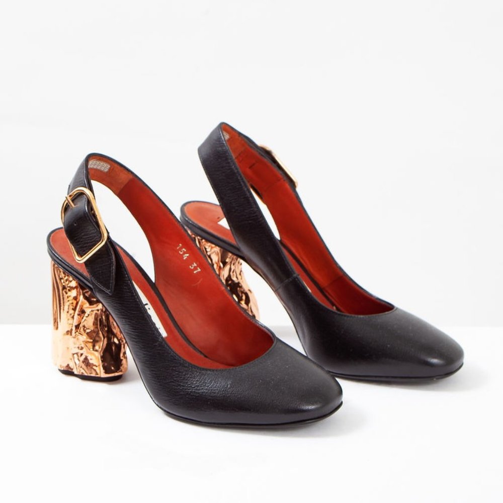 Acne Studios Odelia Palm Textured Leather Heels